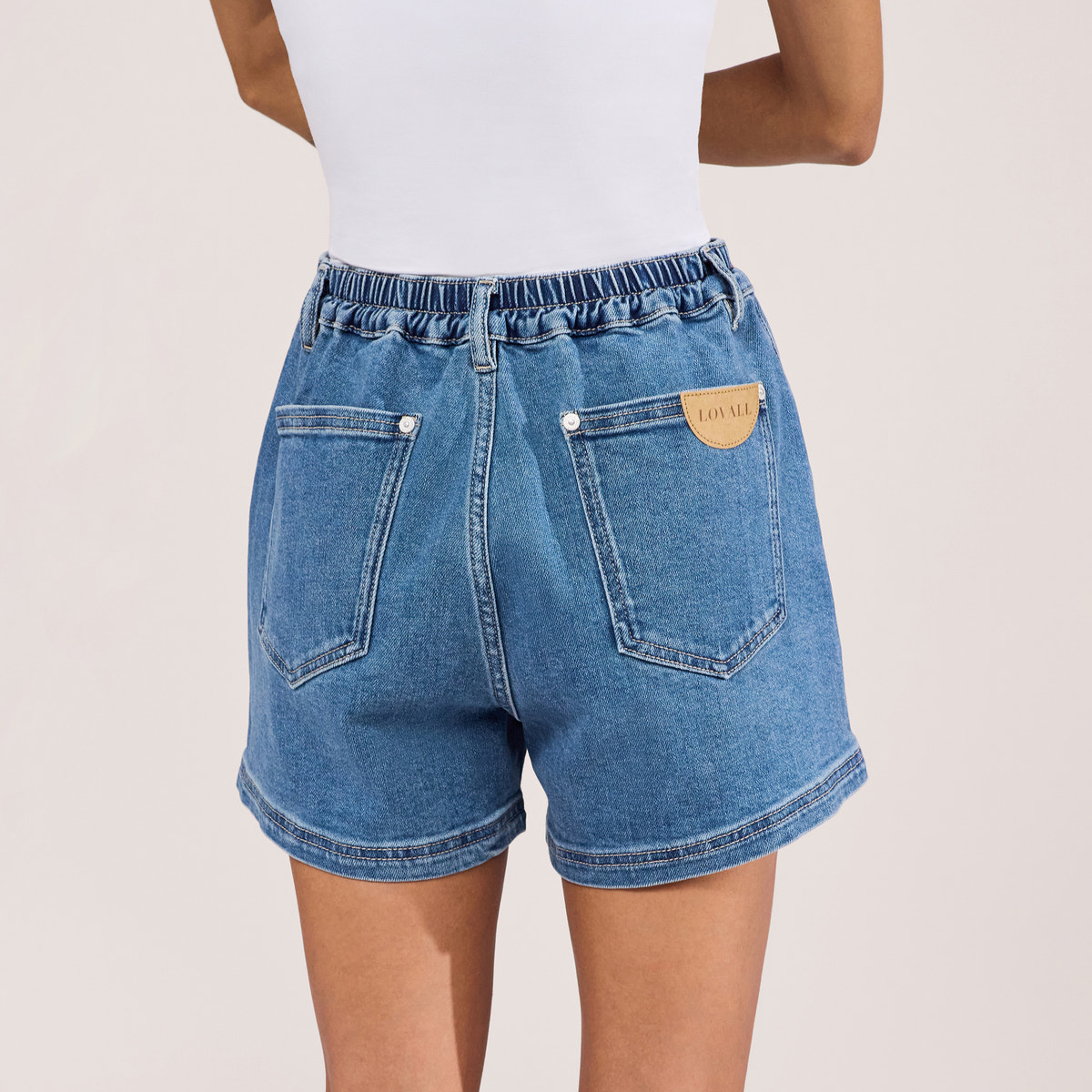 Stretch-Denim-Shorts – Mittelblau