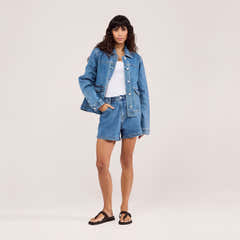 Stretch-Jeansjacke – Mittelblau