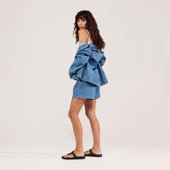 Stretch-Jeansjacke – Mittelblau