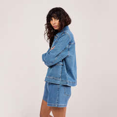 Stretch-Jeansjacke – Mittelblau