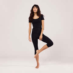 Capri leichte Leggings - Schwarz