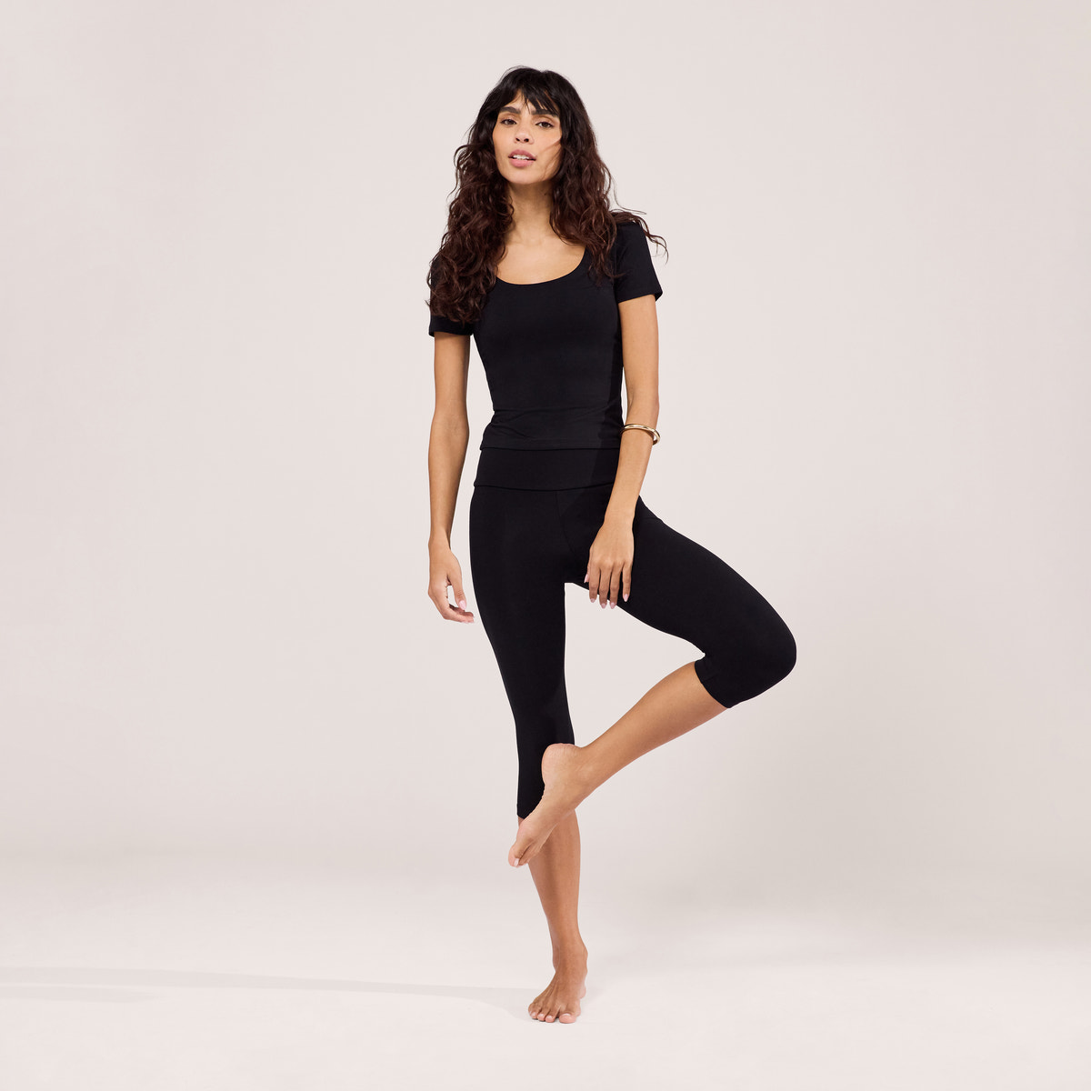Capri leichte Leggings - Schwarz