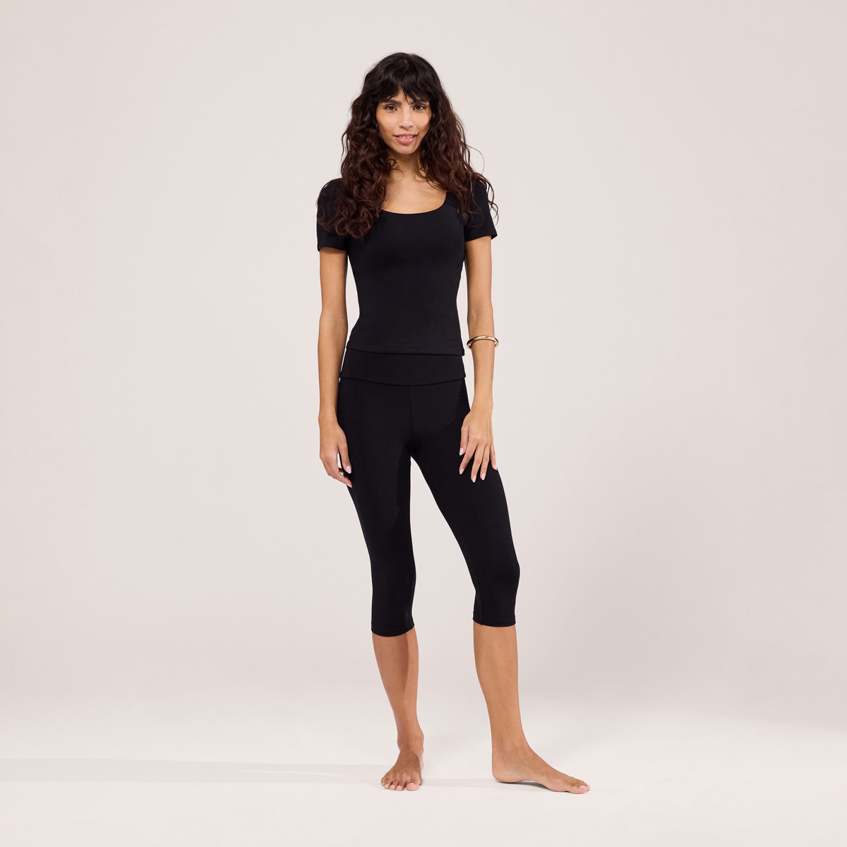 Capri leichte Leggings - Schwarz