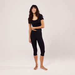 Capri leichte Leggings - Schwarz