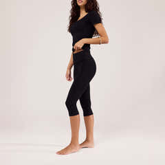 Capri leichte Leggings - Schwarz
