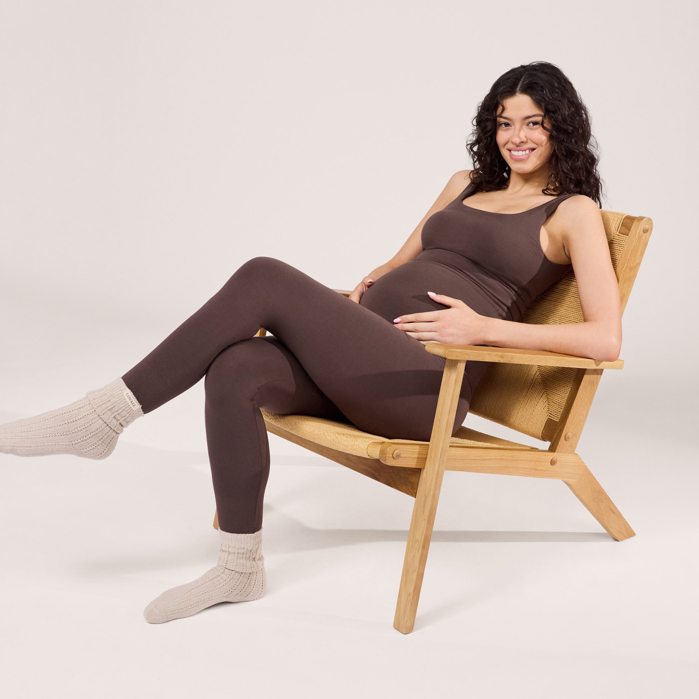 Maternity Lightweight Everyday Leggings - Espresso Brown