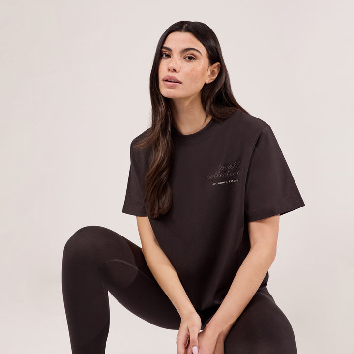 Grafik-T-Shirt-Schriftzug – Black Coffee
