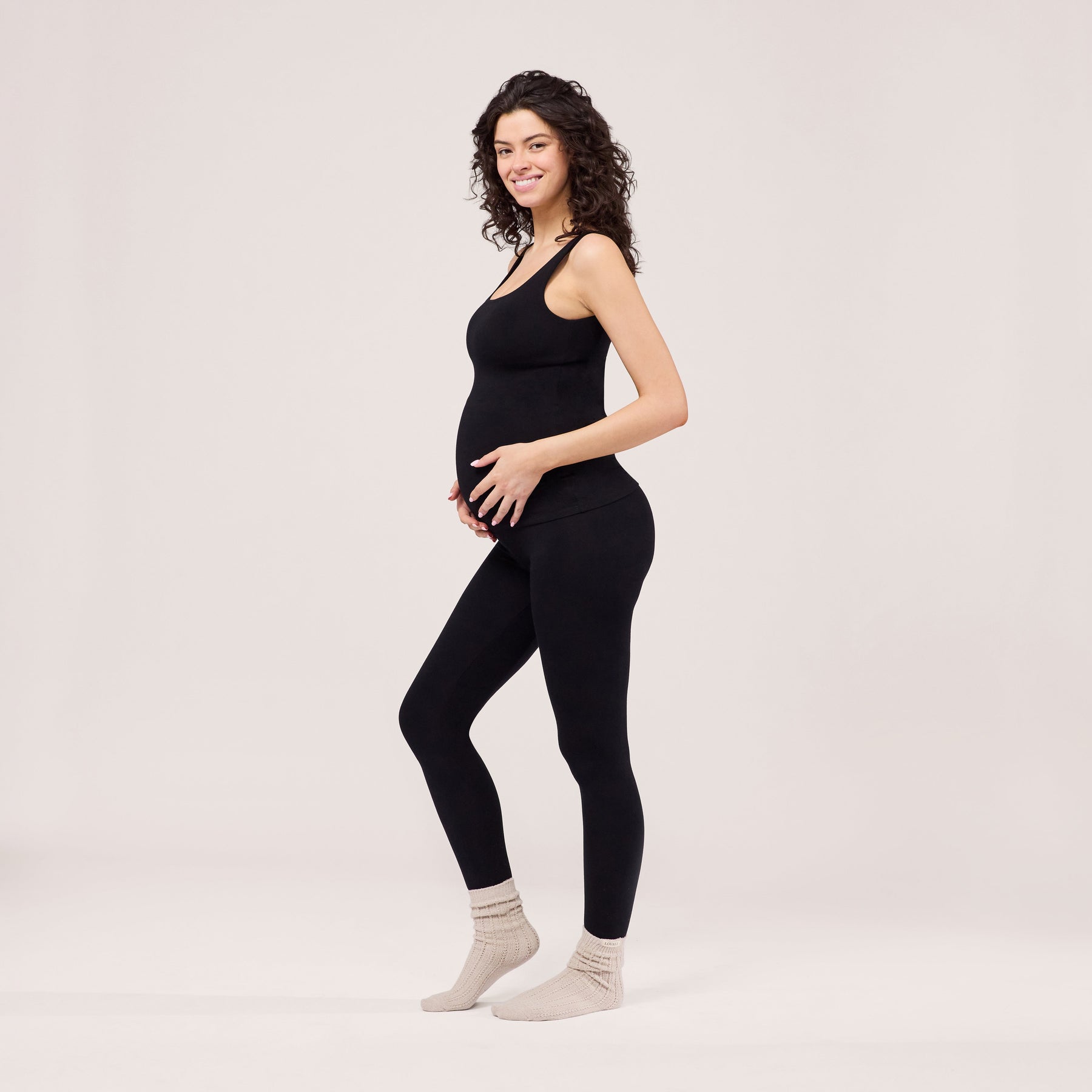 Alltägliche Leichte Umstandsleggings - Schwarze