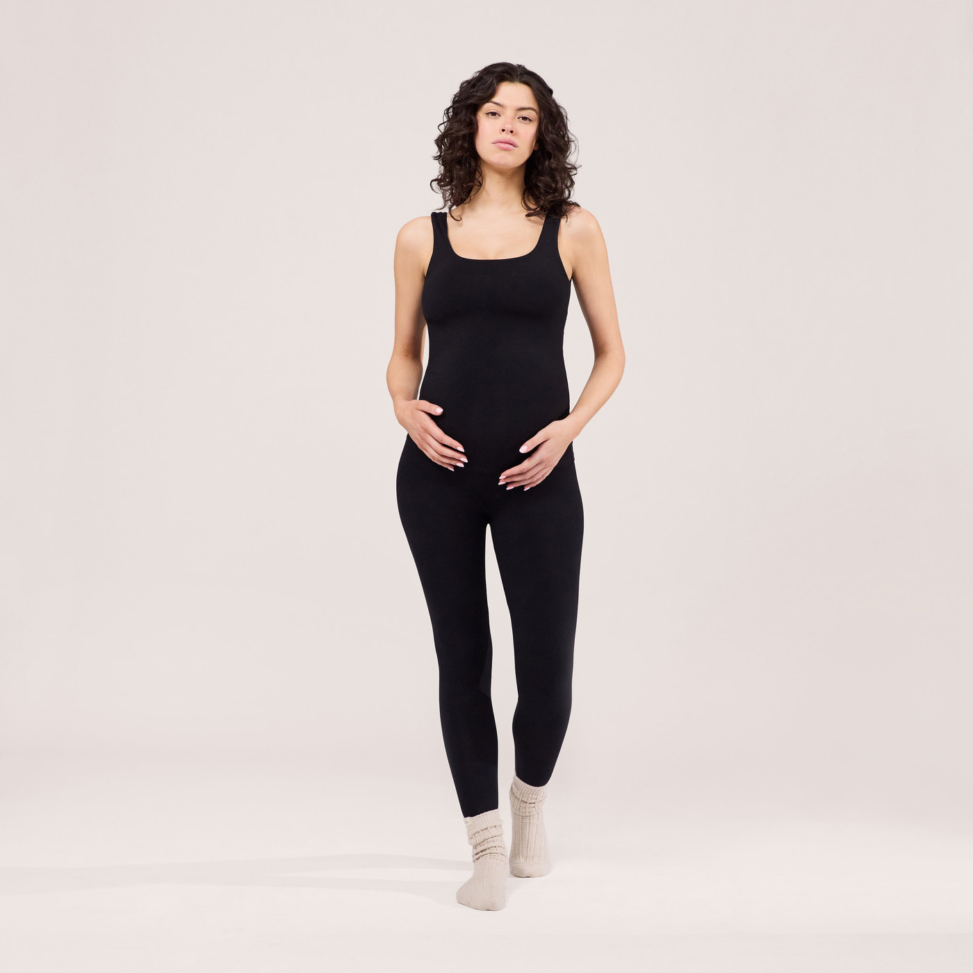 Alltägliche Leichte Umstandsleggings - Schwarze
