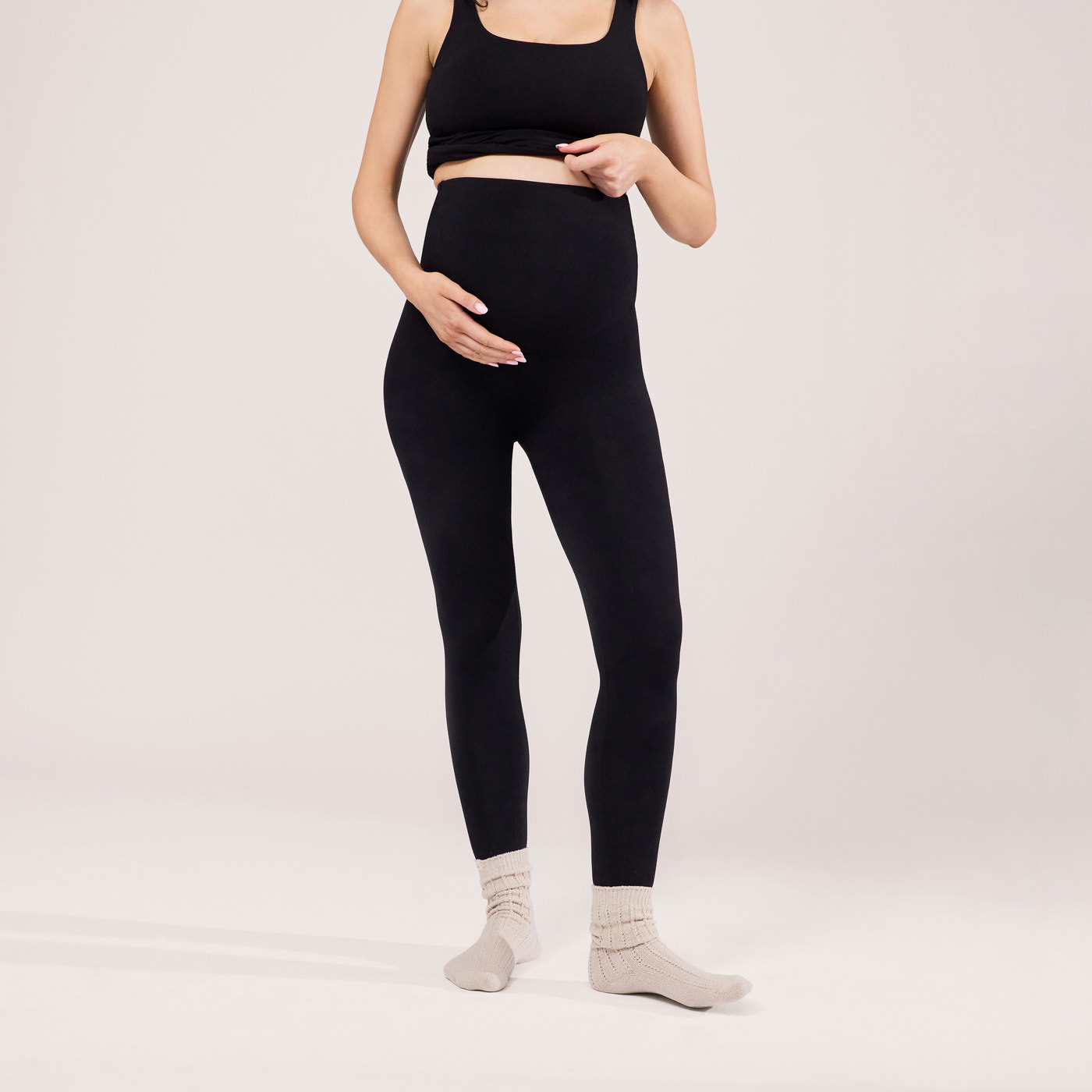 Alltägliche Leichte Umstandsleggings - Schwarze