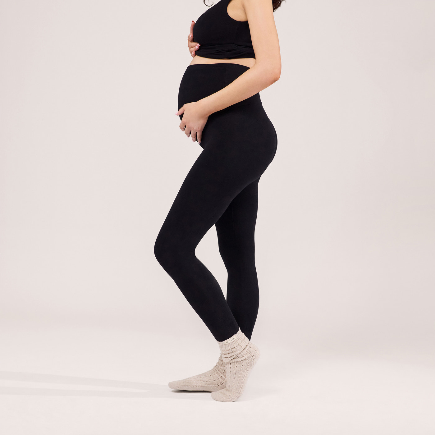 Alltägliche Leichte Umstandsleggings - Schwarze