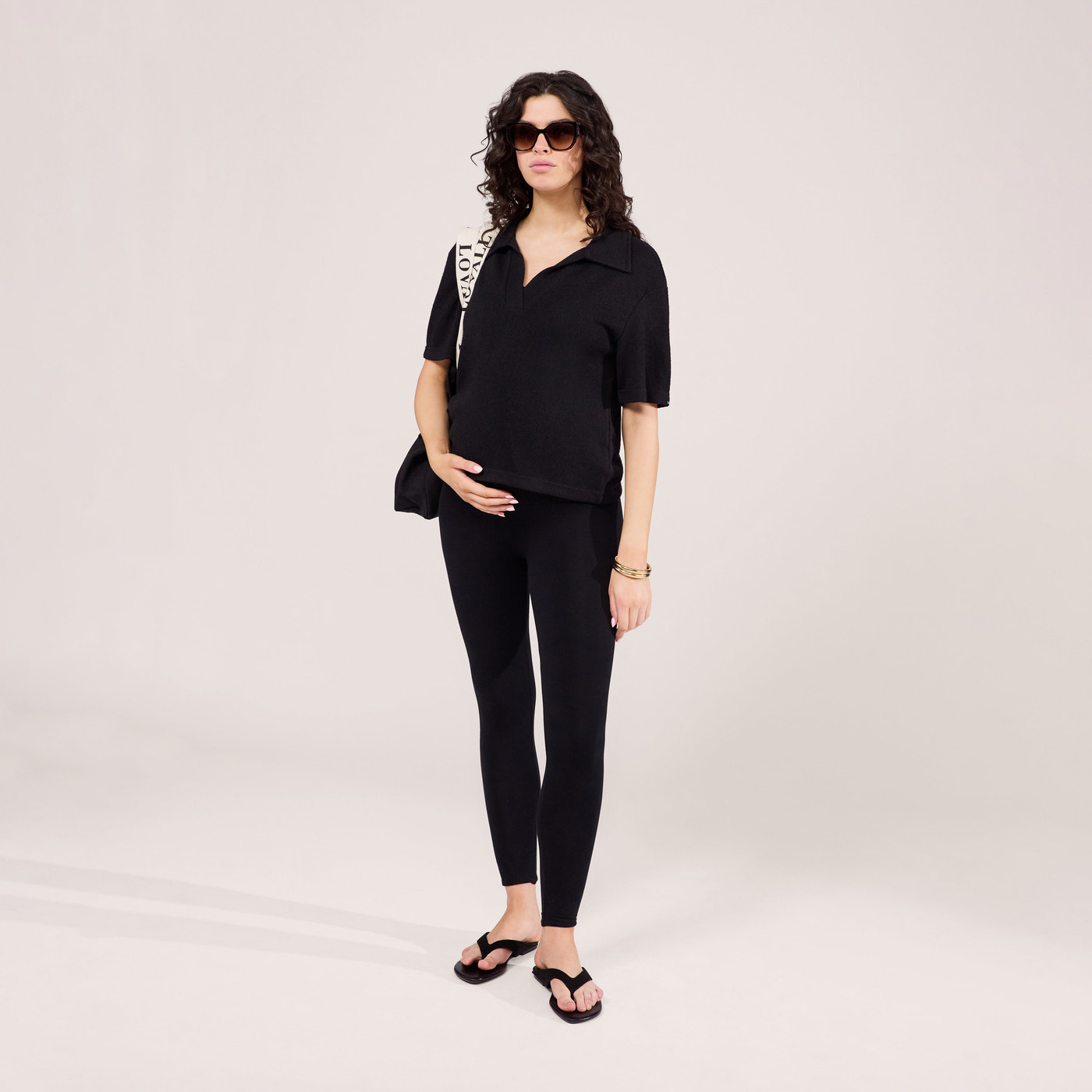 Alltägliche Leichte Umstandsleggings - Schwarze