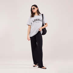 Leichte Hose mit weitem Bein – Schwarz