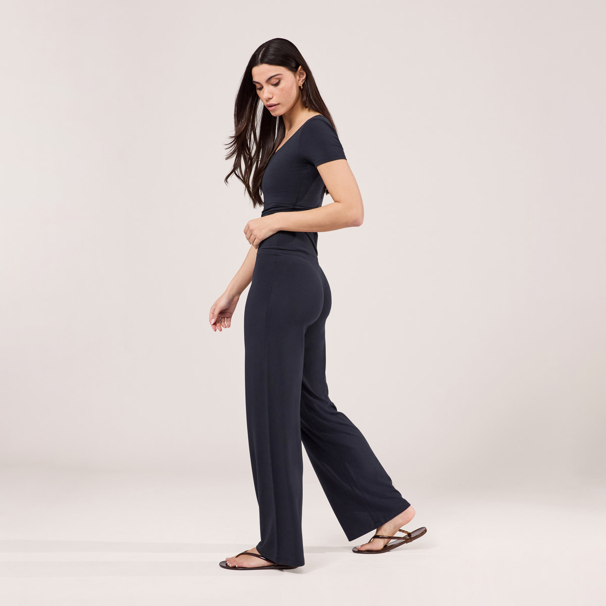 Leichte Hose mit weitem Bein – Vintage Navy