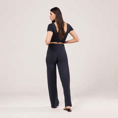 Leichte Hose mit weitem Bein – Vintage Navy