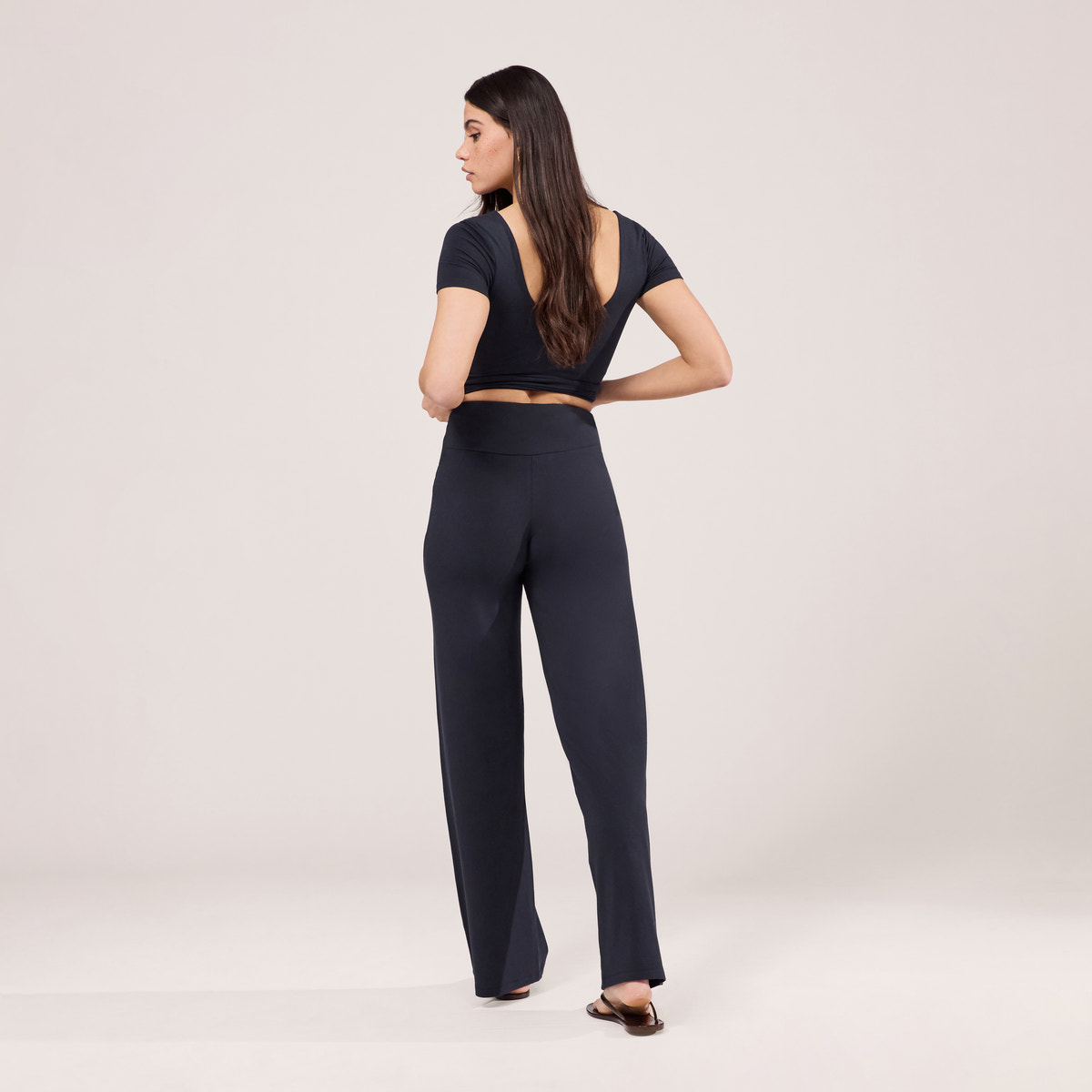 Leichte Hose mit weitem Bein – Vintage Navy