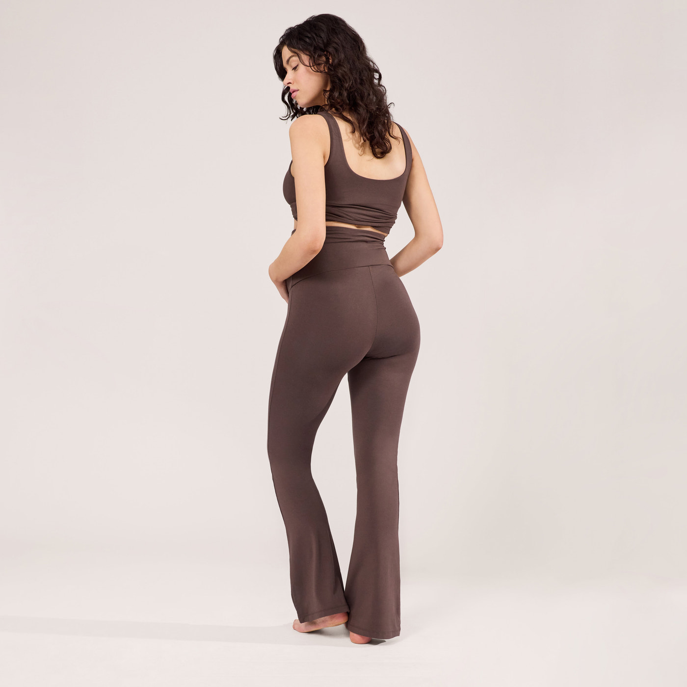 Leichte Umstands-Schlagleggings - Espresso-Braun