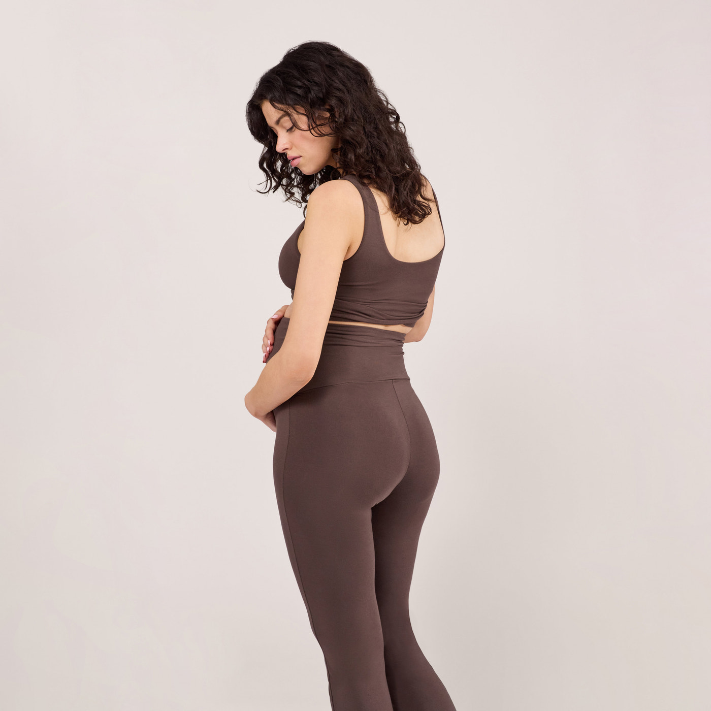 Leichte Umstands-Schlagleggings - Espresso-Braun