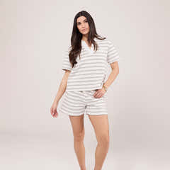 Set mit Kragenoberteil – Stone Stripe