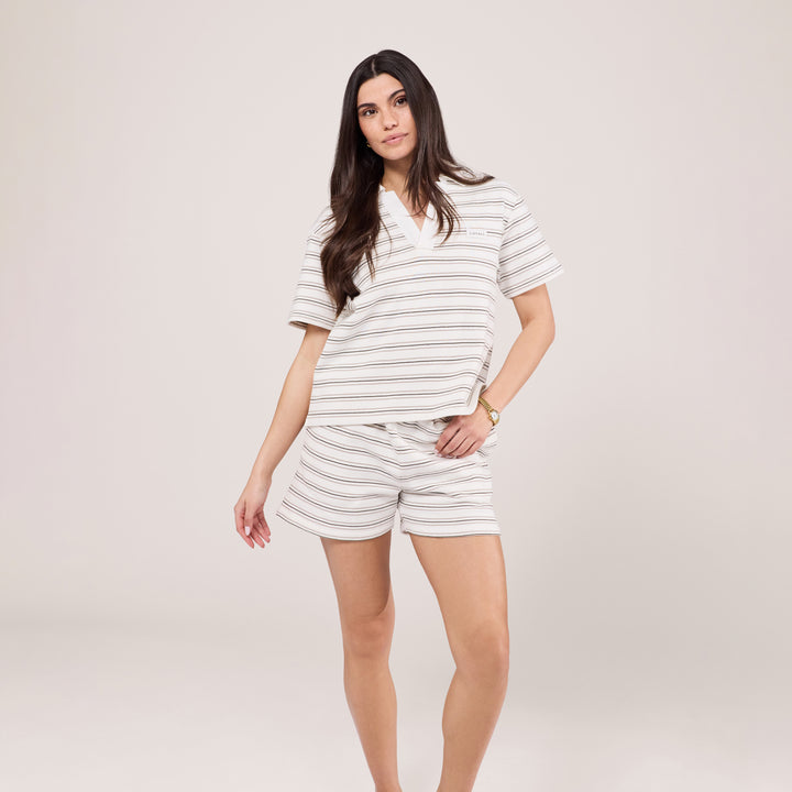 Set mit Kragenoberteil – Stone Stripe