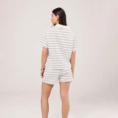 Set mit Kragenoberteil – Stone Stripe
