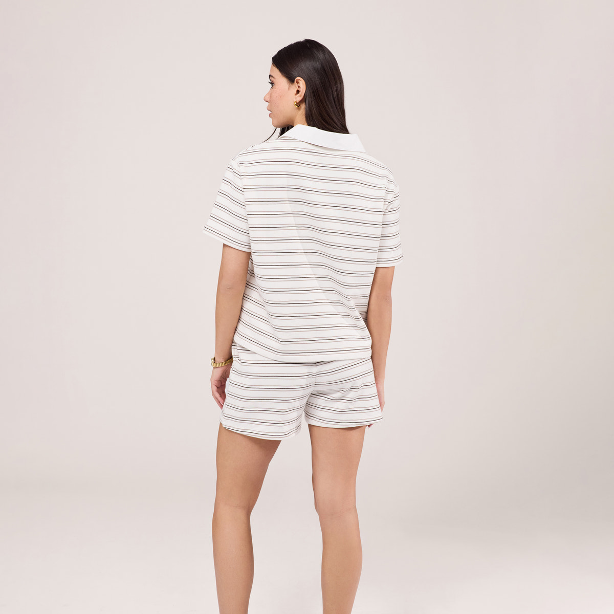 Set mit Kragenoberteil – Stone Stripe