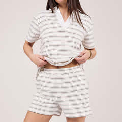 Set mit Kragenoberteil – Stone Stripe