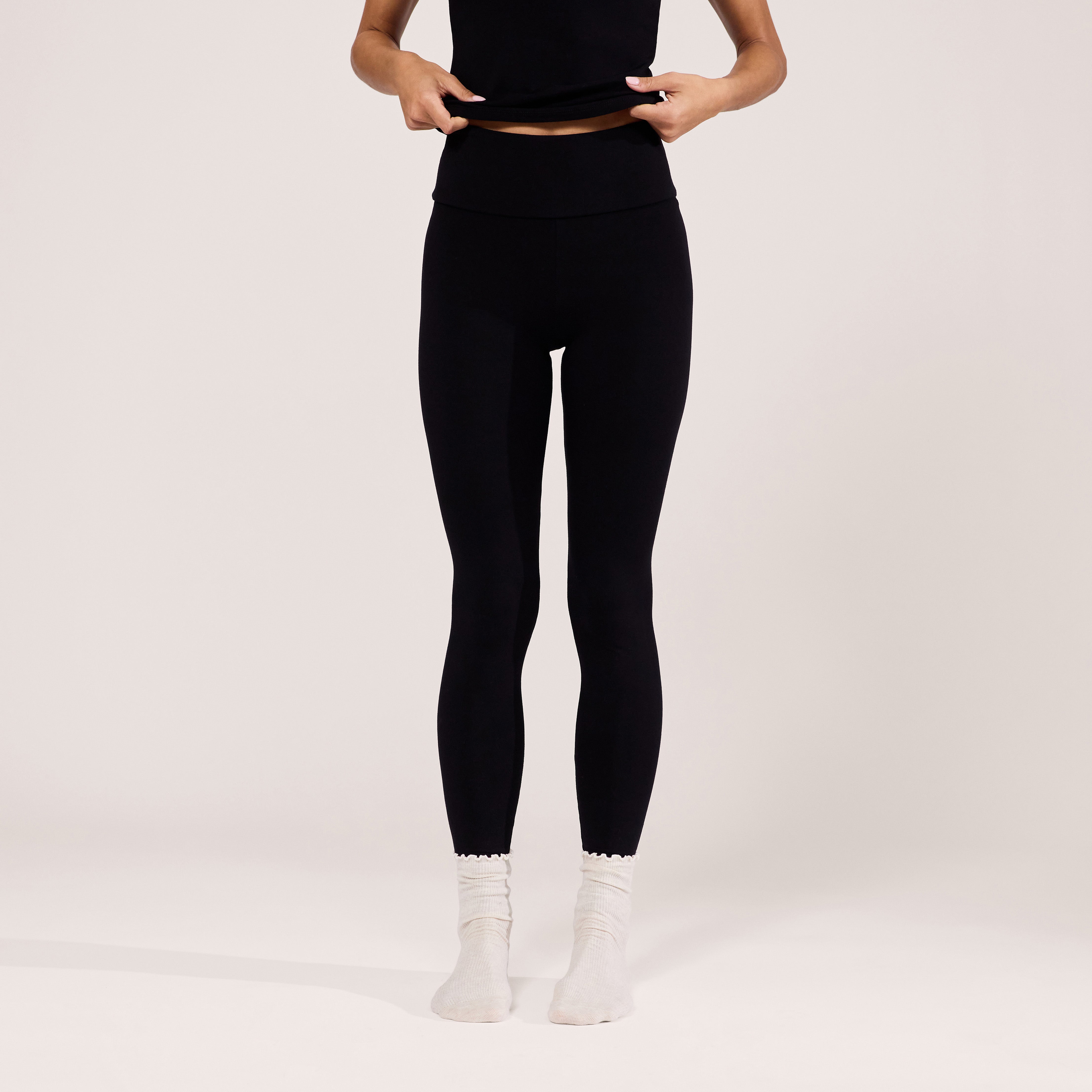 Leichte High-Waist-Leggings für den Alltag – Schwarz