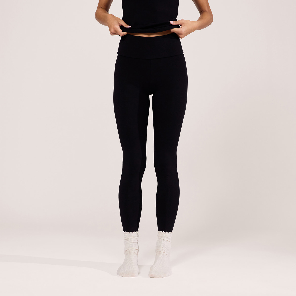 Leichte High-Waist-Leggings für den Alltag – Schwarz