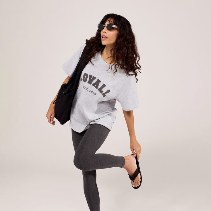 Grafik-T-Shirt Varsity – Hellgrau meliert