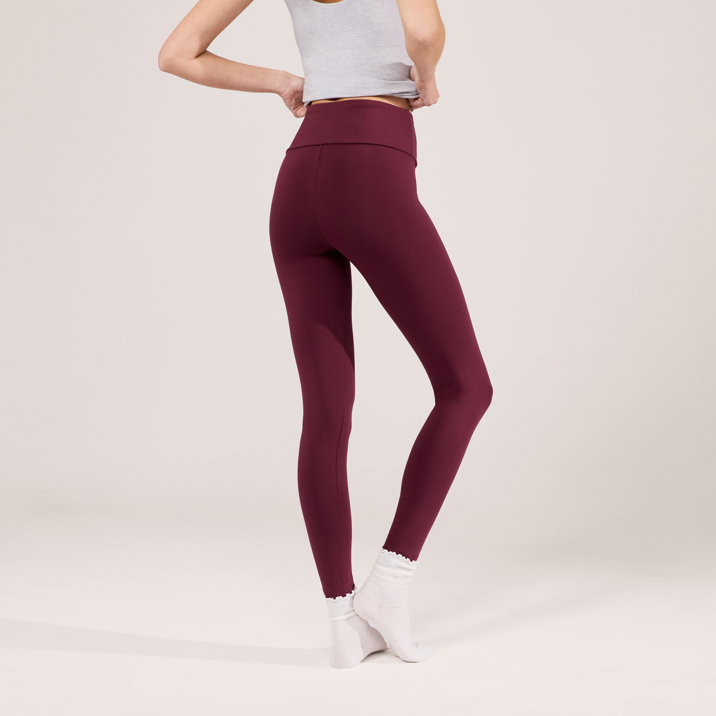 Alltägliche Leichte Leggings - Burgunderrote