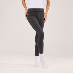 Leichte Alltag-Leggings mit hohem Bund – Dunkelgrau meliert