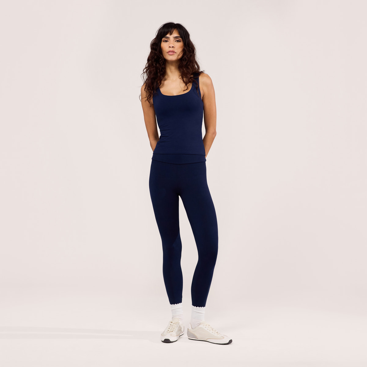 Leichte High-Waist-Leggings für den Alltag – Marineblau