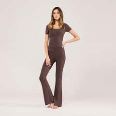 Leichte Flare Leggings – Espressobraun