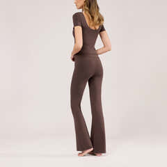 Leichte Flare Leggings – Espressobraun