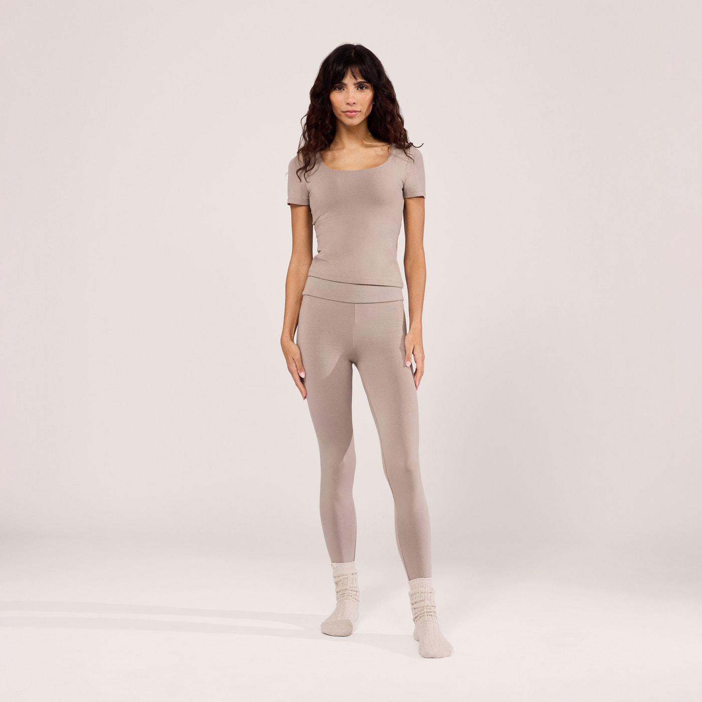 Alltägliche Leichte Leggings - Steingrau