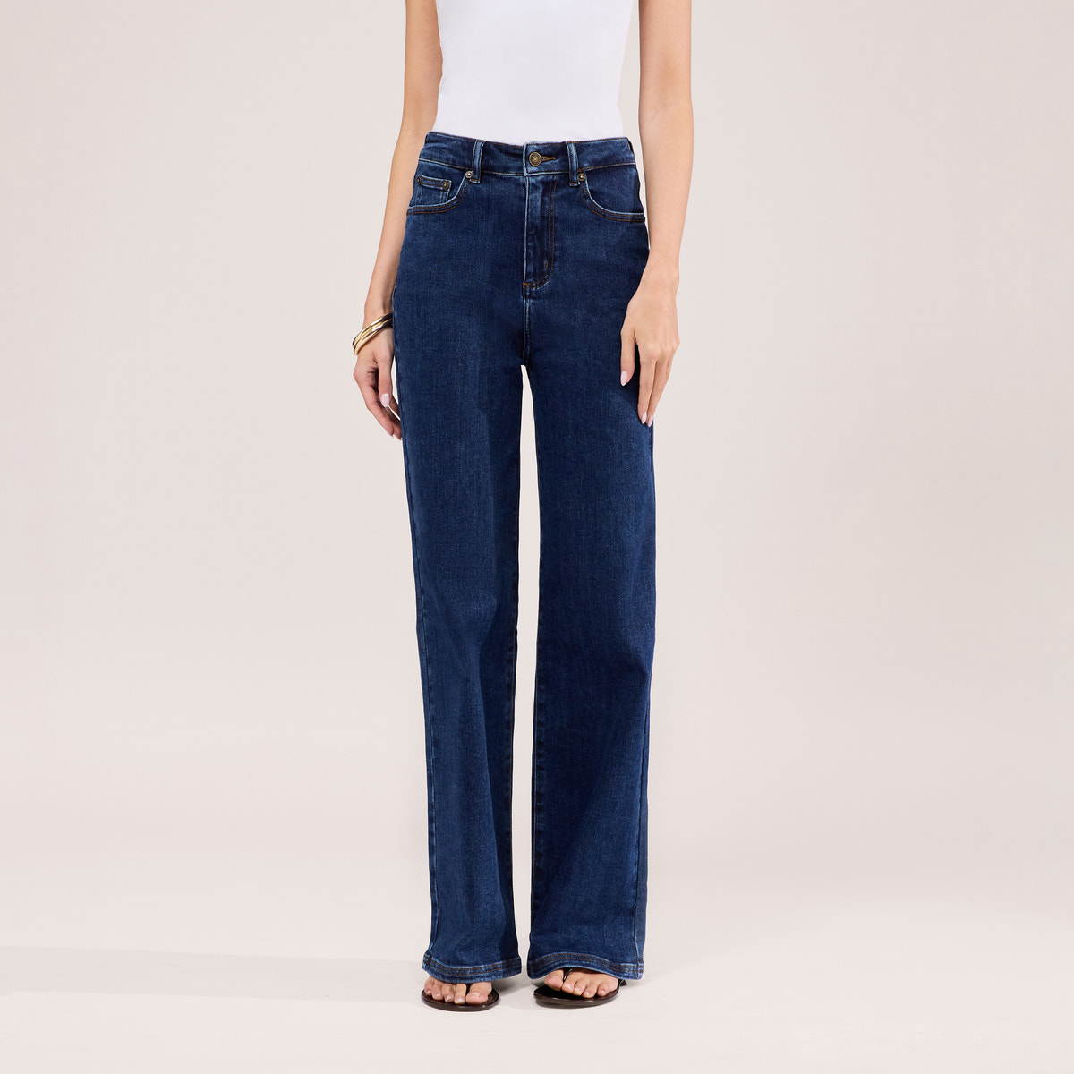 Weite Stretch-Jeans - Dunkelblau