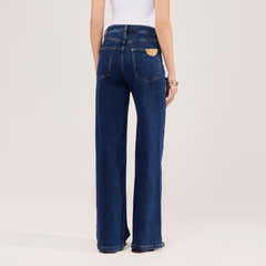Weite Stretch-Jeans - Dunkelblau