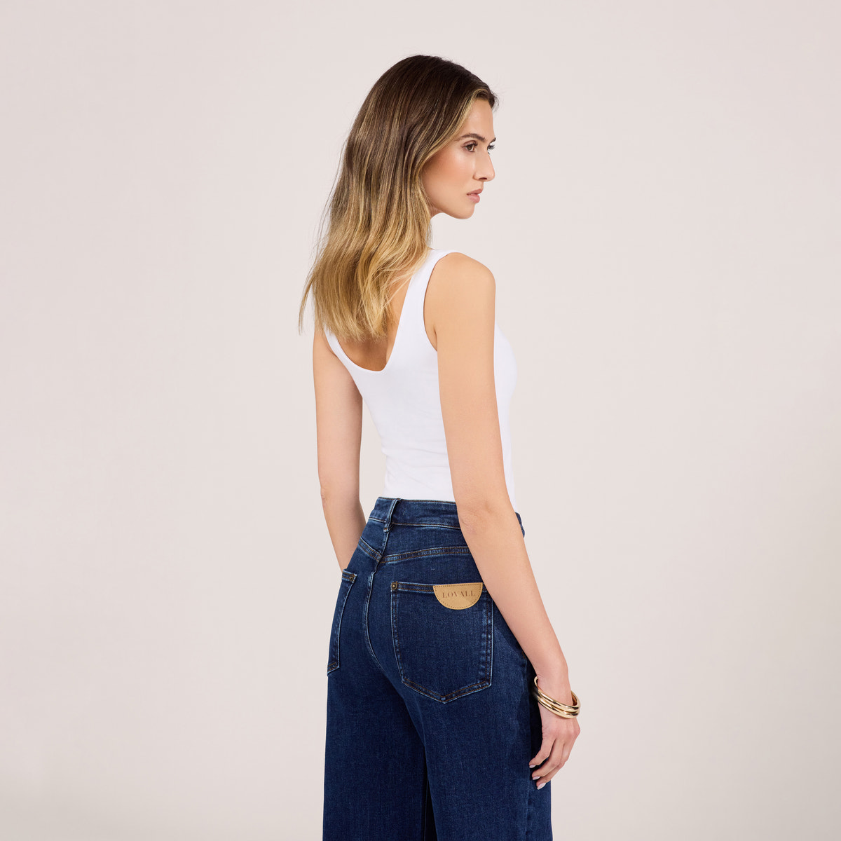 Weite Stretch-Jeans - Dunkelblau