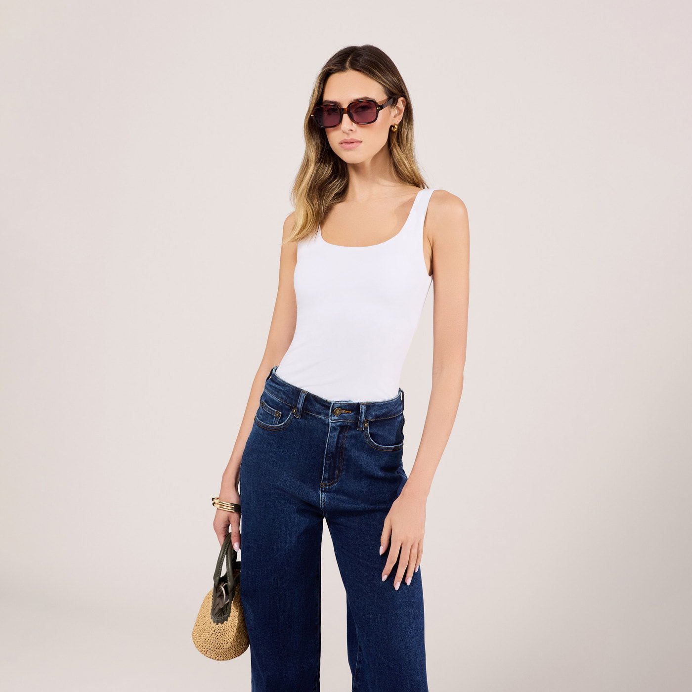 Leichtes Alltags-Tank-Top - Weiß