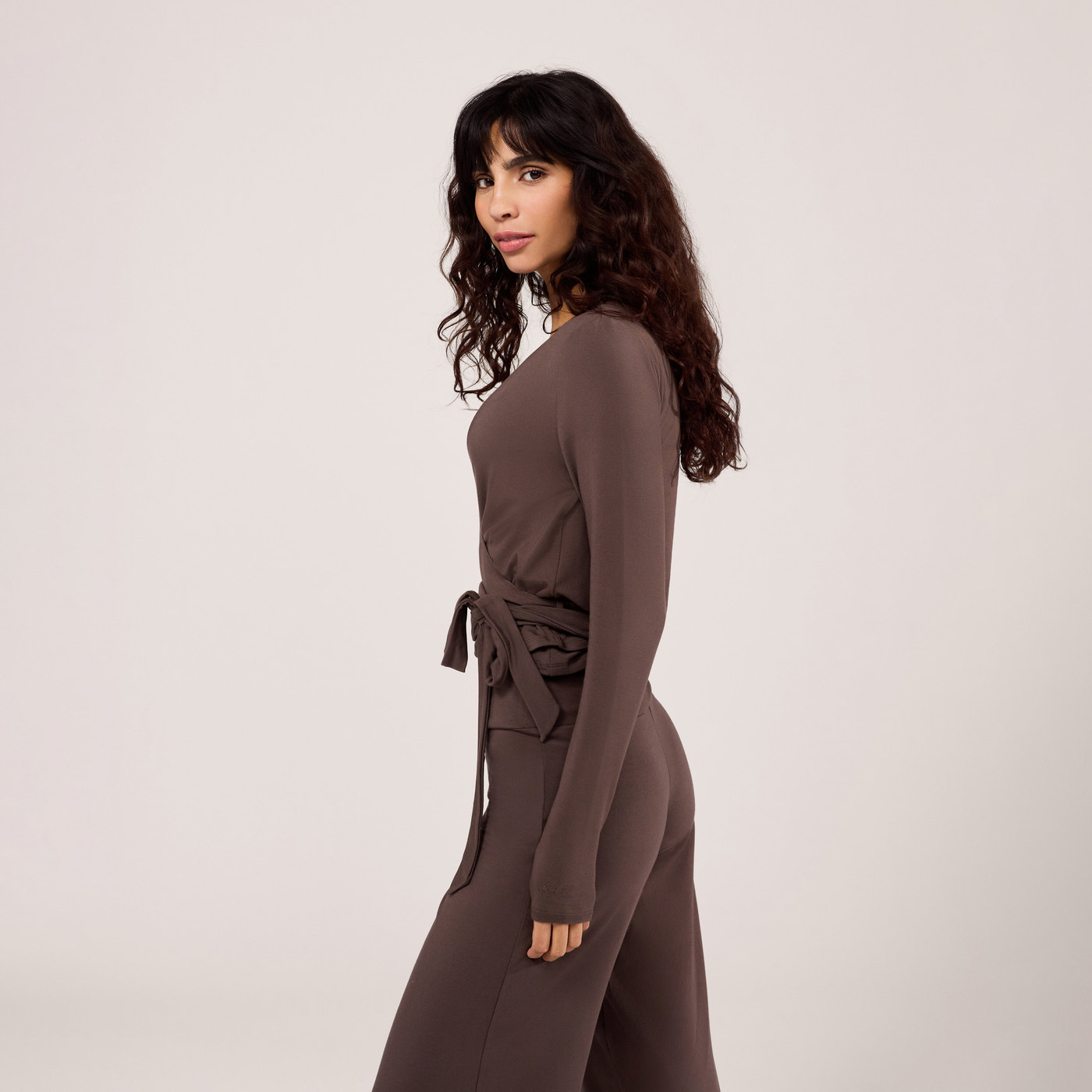 Lightweight Wrap Top - Espresso Brown