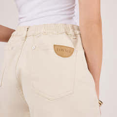 Stretch-Jeans-Shorts – Ecru