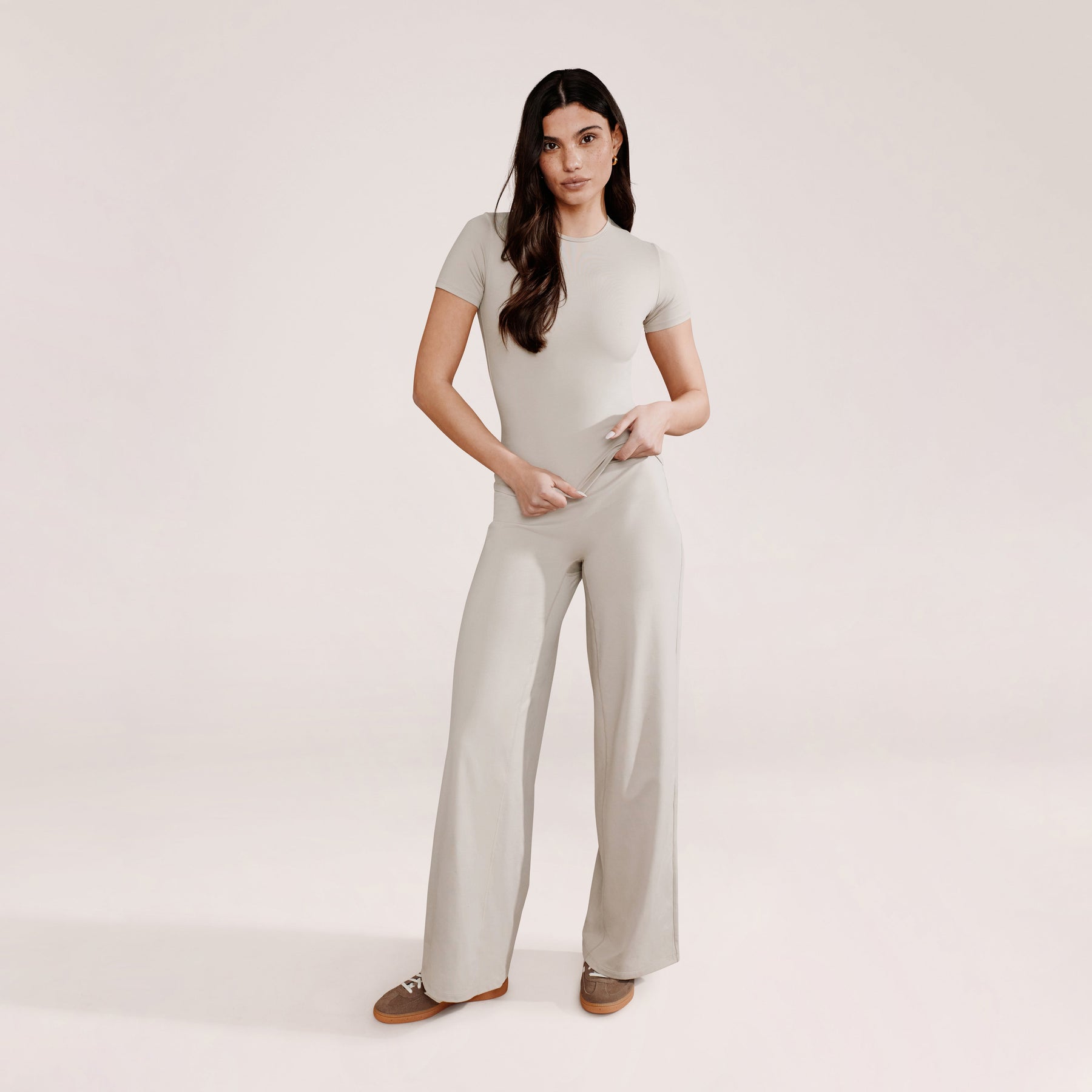 Ultimate Everyday Wide leg Trouser - Oatmeal Beige