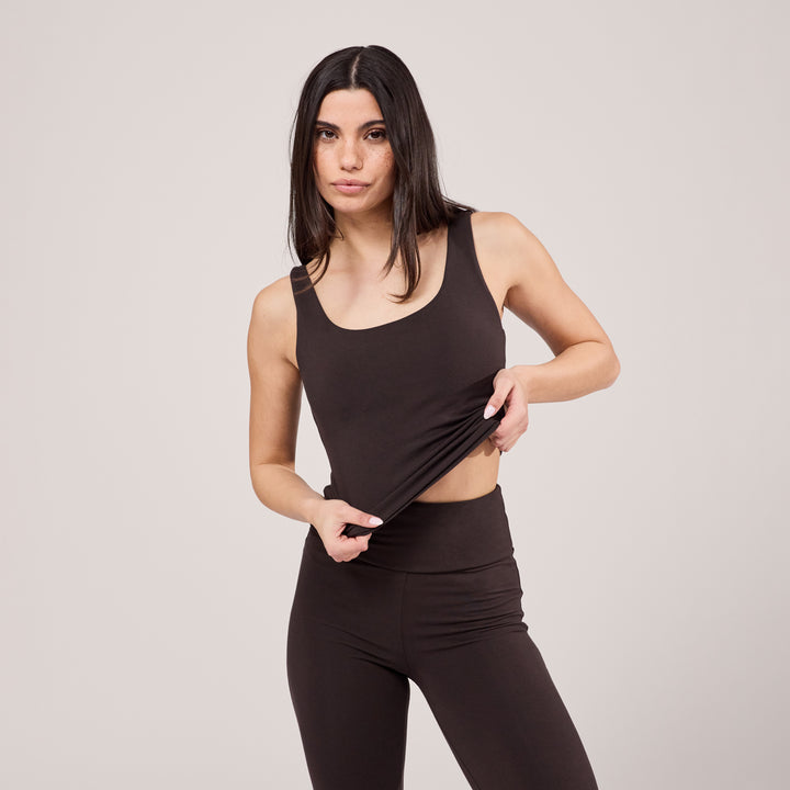 Leichtes Alltags-Tanktop – Black Coffee