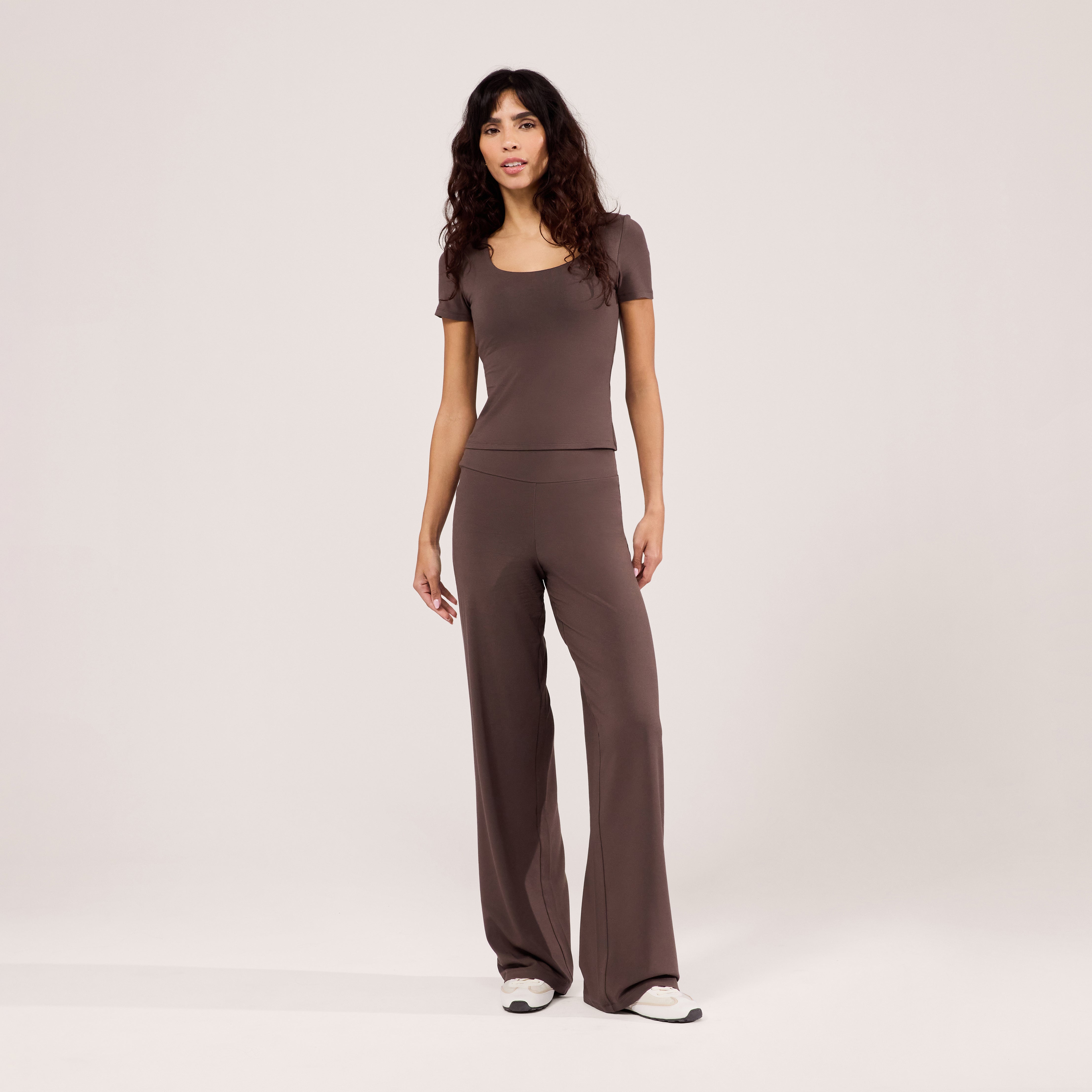 Leichte weite Hose – Espressobraun