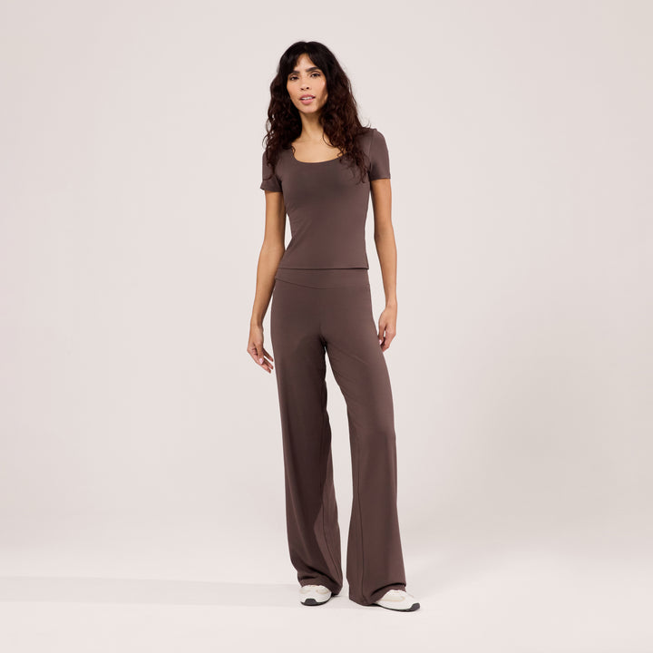 Leichte weite Hose – Espressobraun