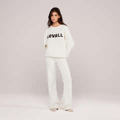 Varsity Strickpullover Oversized – Off-White