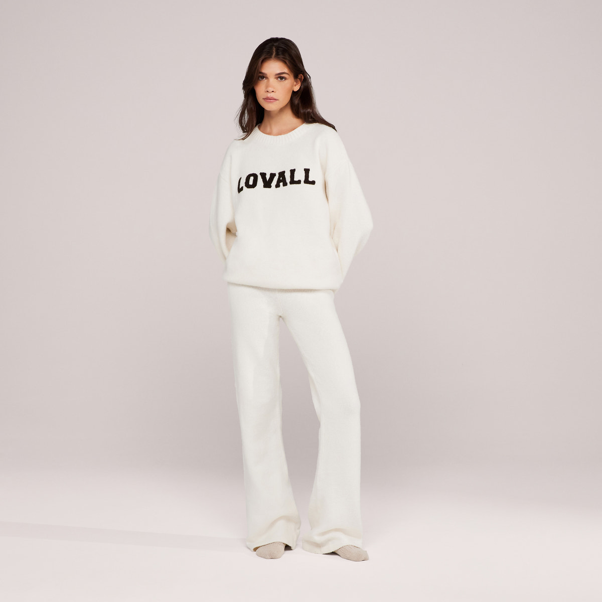 Varsity Strickpullover Oversized – Off-White