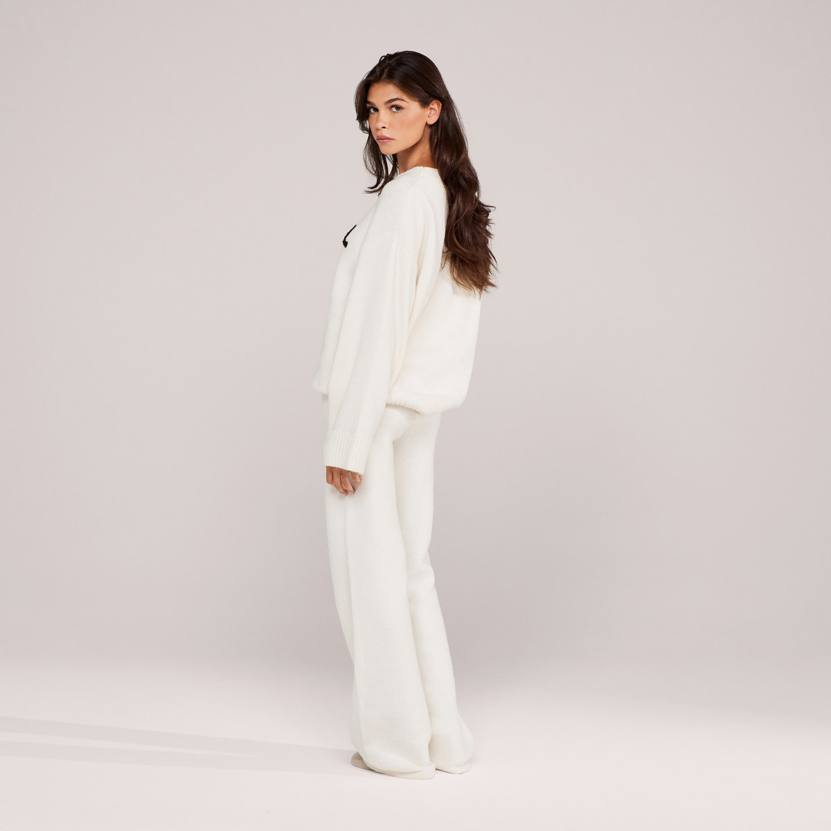 Varsity Strickpullover Oversized – Off-White