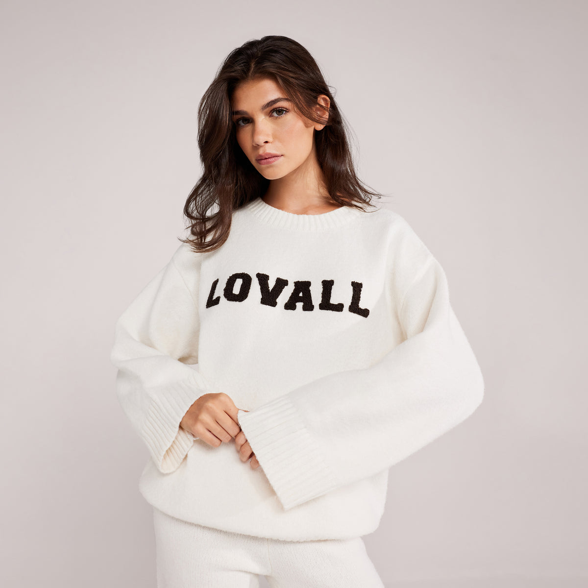 Varsity Strickpullover Oversized – Off-White